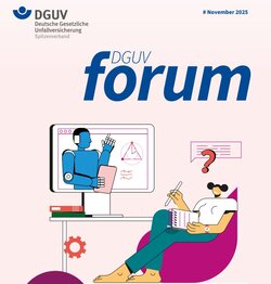 Das Titelblatt der Zeitschrift zeigt eine gezeichnete Frau, die in einem Sessel vor dem Fernseher sitzt. Links von ihr wird im Fernsehen ein blauer Roboter gezeigt, der etwas erklärt