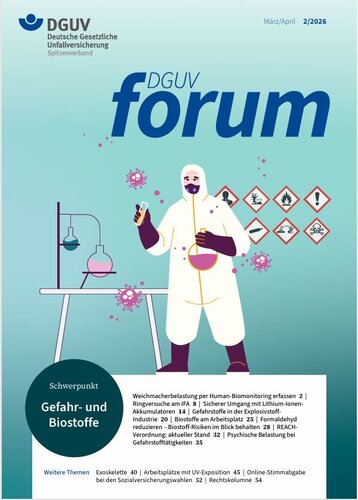 Titelseite des Magazins, gezeichnete Person mit Schutzmaske