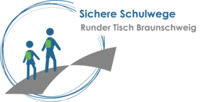 Logo des Runden Tisches (zwei Kinder mit Rucksack gehen einen Weg)