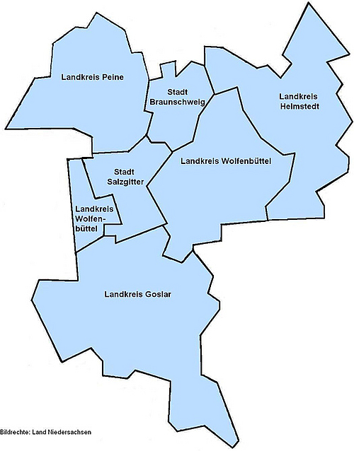 Landkarte vom Zuständigkeitsgebiet