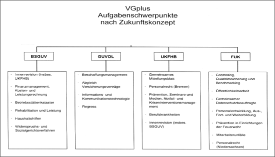Diagrammgrafik der VGplus Aufgabenschwerpunkte